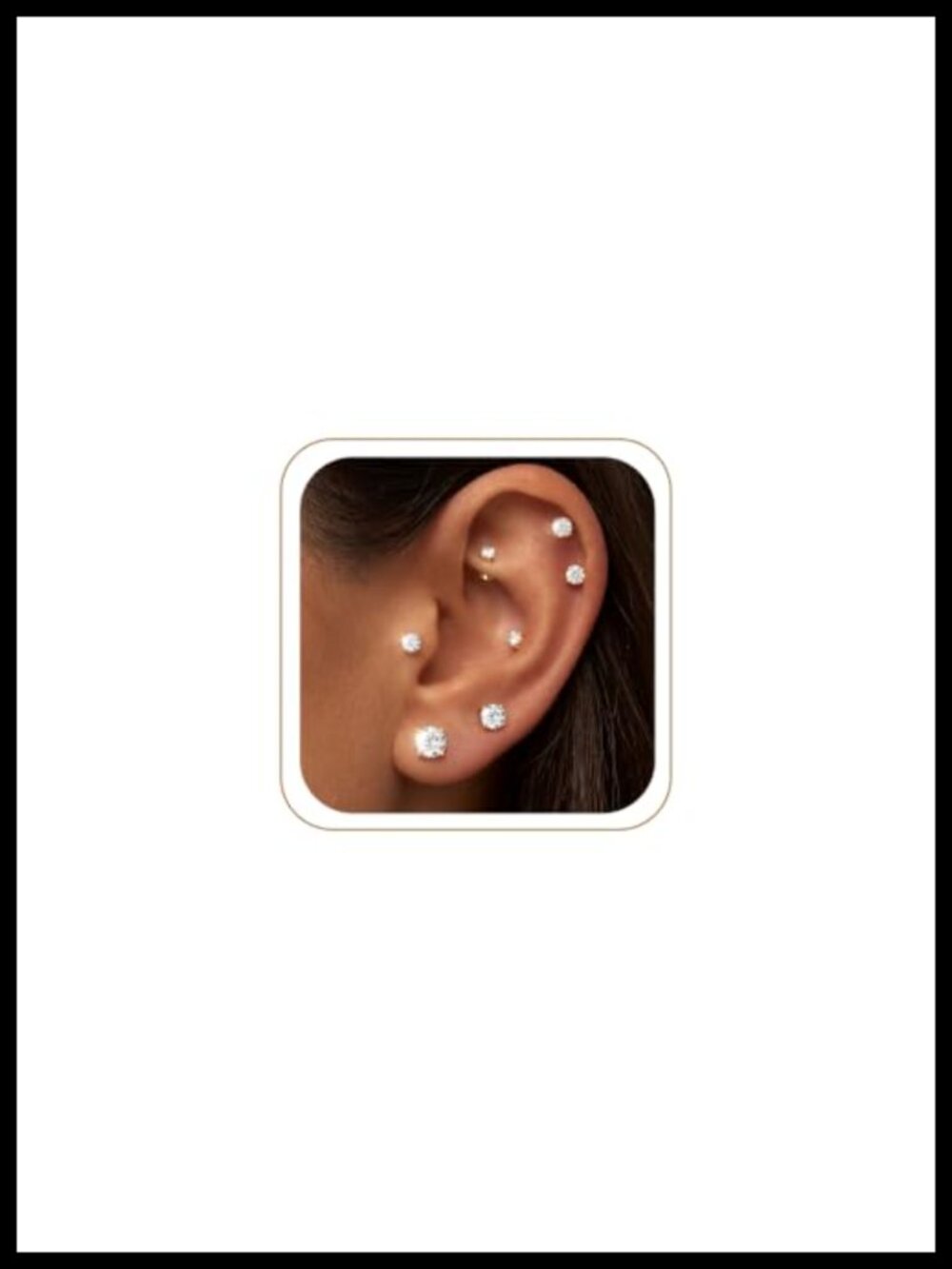 7 Pairs Flat Back Stud Earrings Set for Women Stainless Steel Screw Back